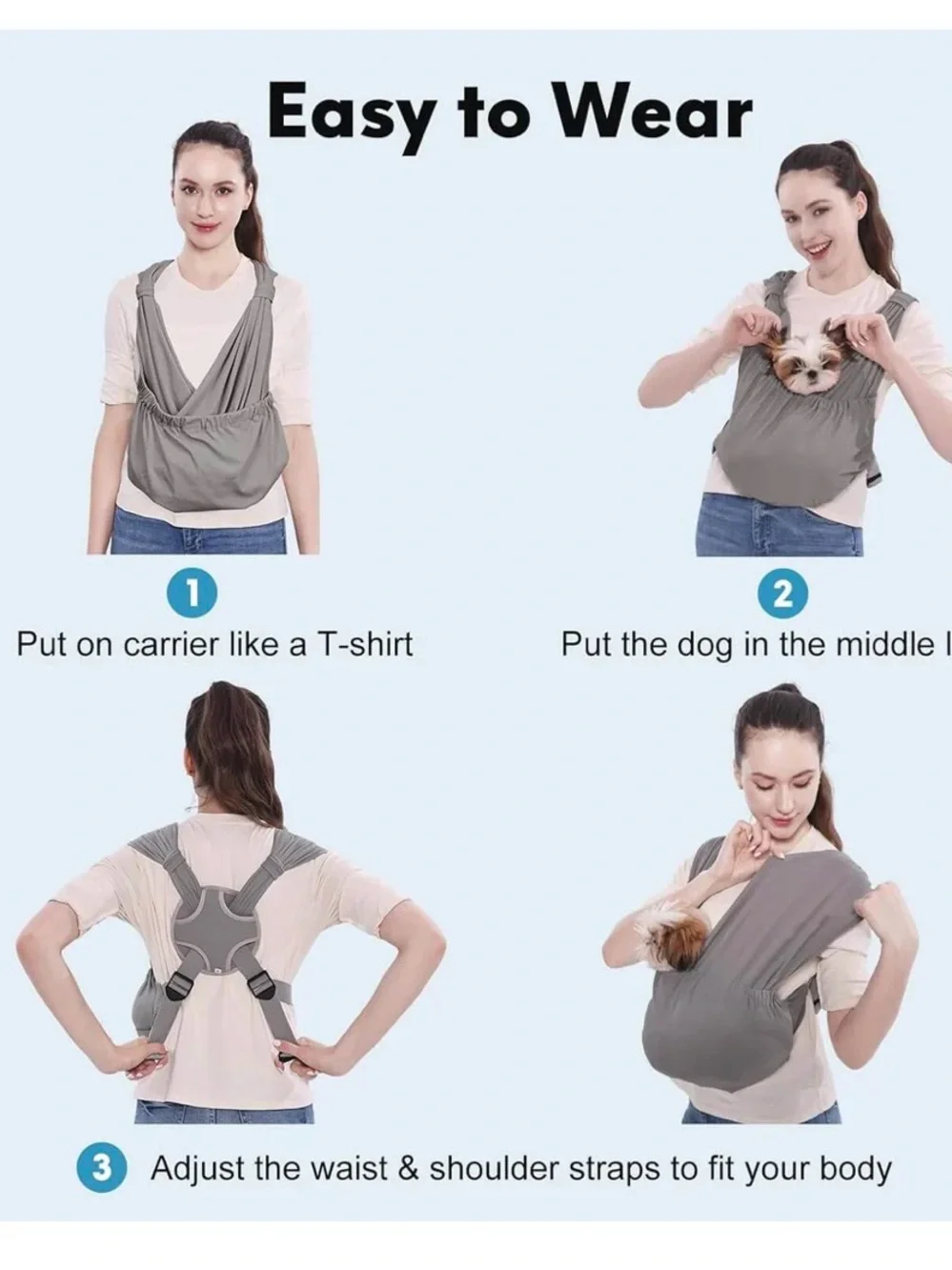 Pink Hands-Free Pet Sling Carrier